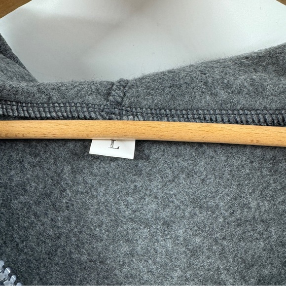 Charcoal Grey Zip Up Hoodie with Spider & Web Graphic Size Large - Picture 5 of 6